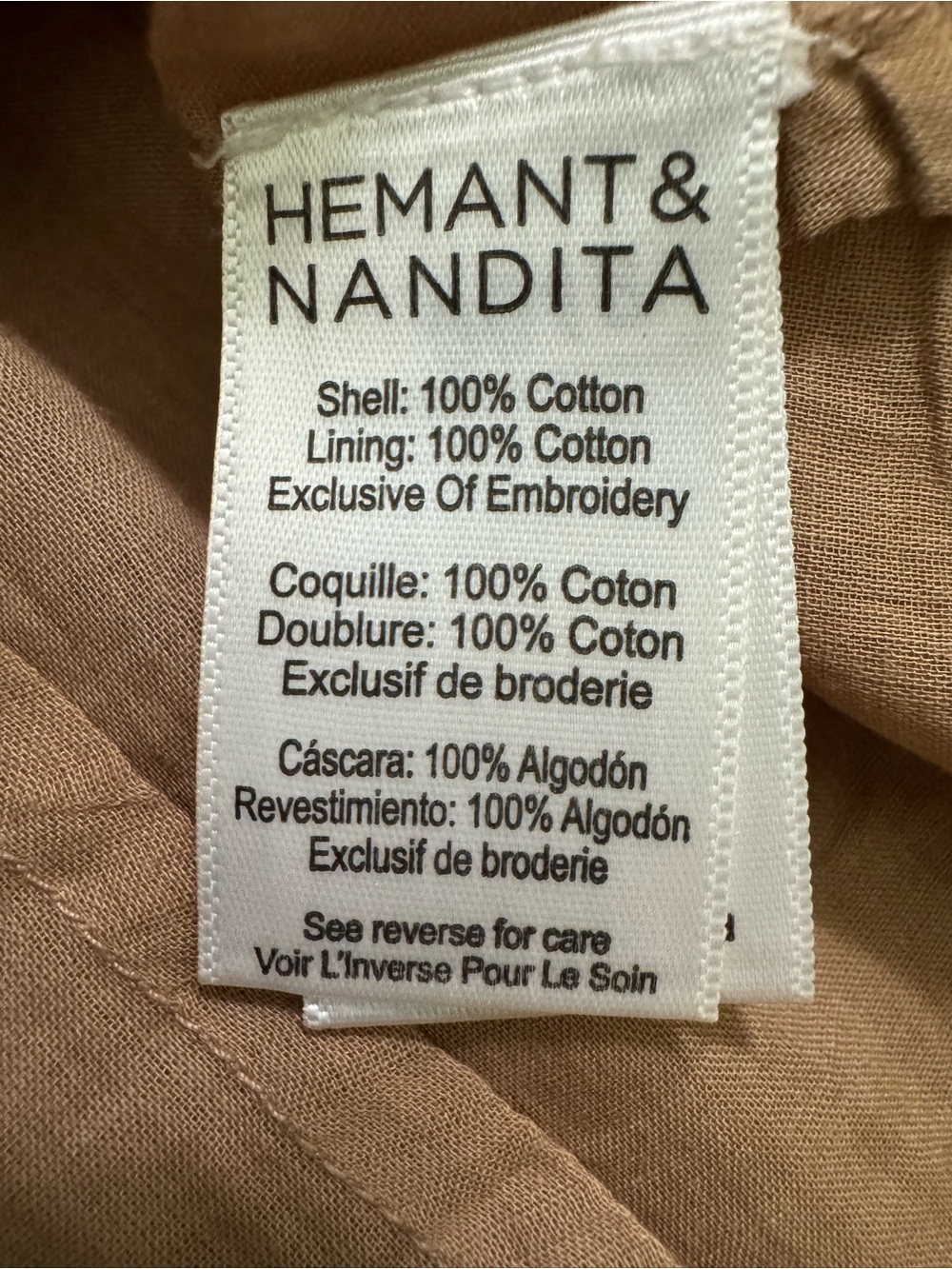 Hemant and Nandita Pahi Schiffli Halter Dress Brown Small - Picture 13 of 16